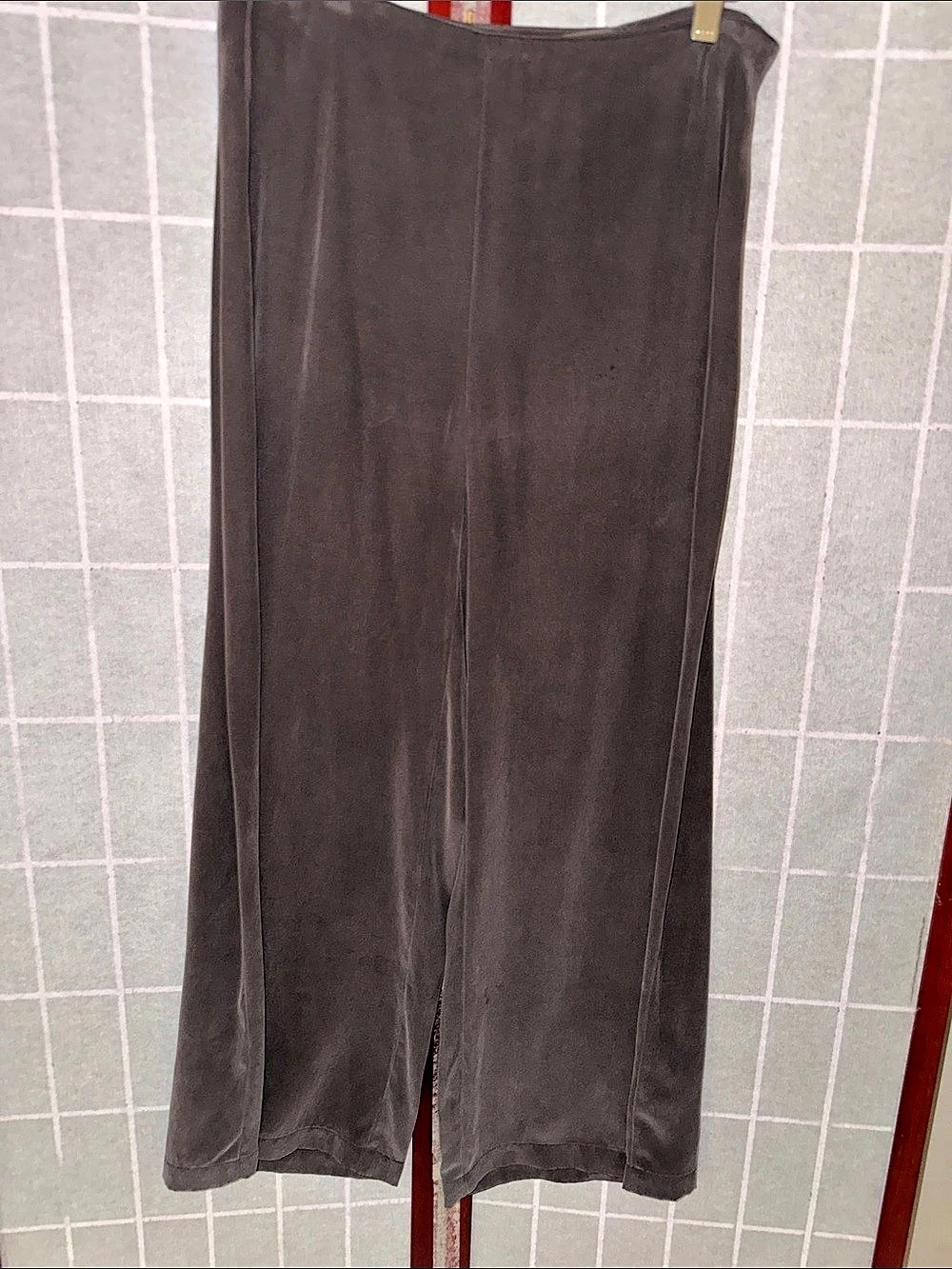 Eileen Fisher Silk Georgette Crepe Wide-Leg Pant in Brown Size Small